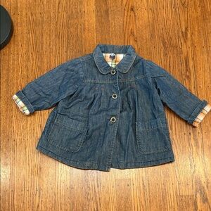 Zara Girls Denim Jacket with Plaid Flannel lining - 24 - 36 months